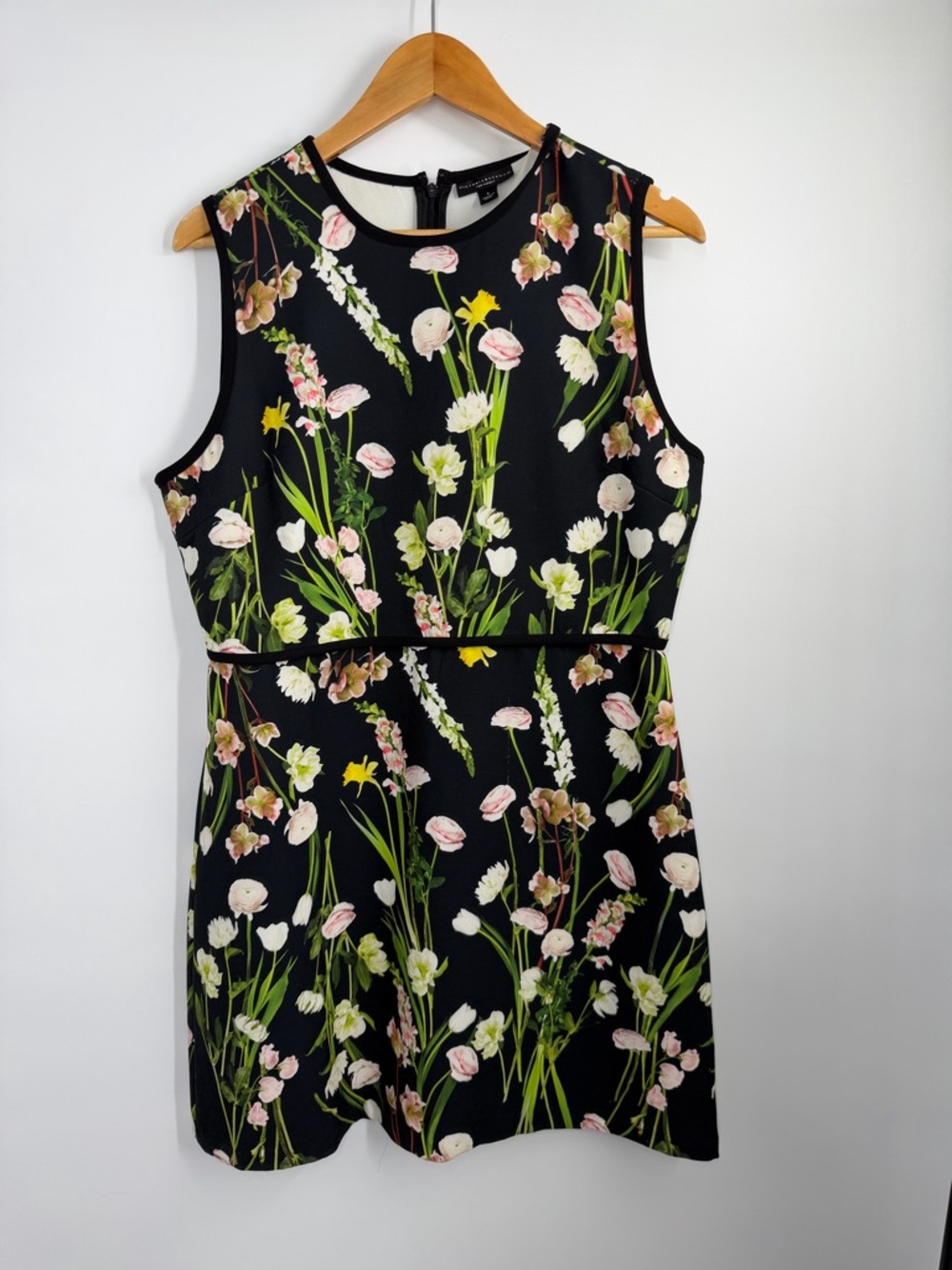Victoria Beckham for Target Black Floral Sleeveless Mini Dress